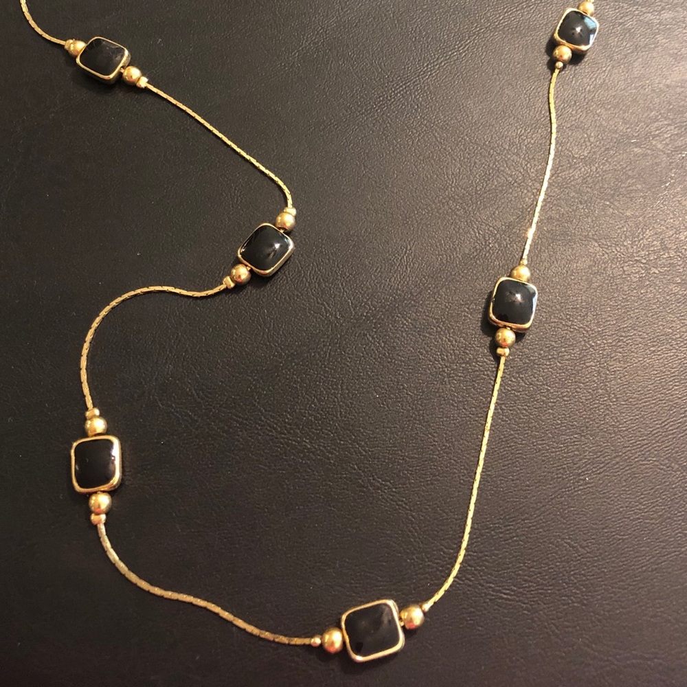 “Worthington” Gold And Black Chain Necklace